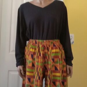 Women's Belle black V neck long sleeve top NWOT cotton blend size 2X